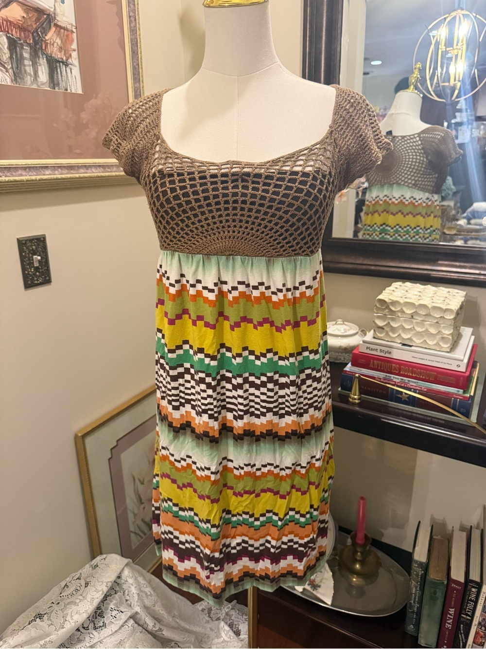 Y2K Moda International Crochet Knit Mini Dress